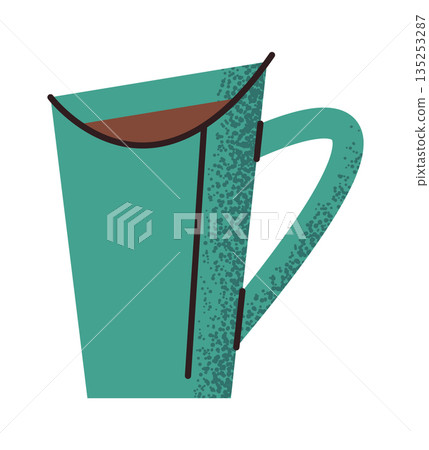 Black tea drink in mug 135253287