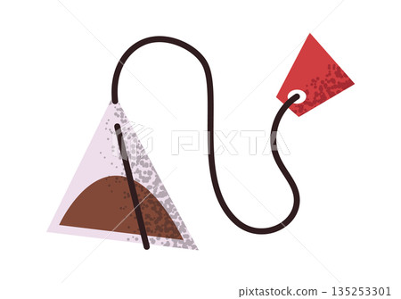 Triangle tea bag sticker design 135253301
