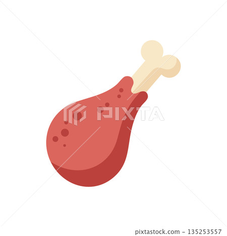 Chicken drumstick food illustration simple flat design vector image Chicken drumstick food illustration simple flat design vector image 135253557