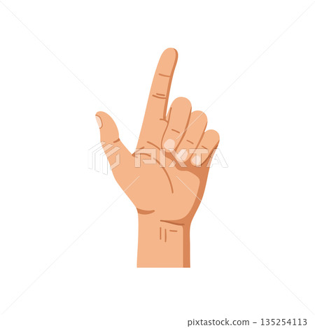 Human hand pointing finger up gesture isolated icon vector illustration design for communication and user interface elements 135254113