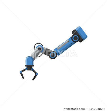 Robotic Arm Blue Industrial Automation Mechanical Technology Equipment Tool Design Vector Illustration Robotic Arm Blue Industrial Automation Mechanical Technology Equipment Tool Design Vector Illustration 135254826
