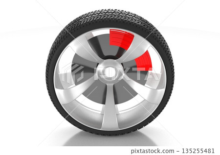 3D car wheel - isolated on white background 135255481
