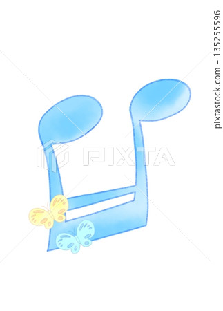Musical note with butterfly 135255596