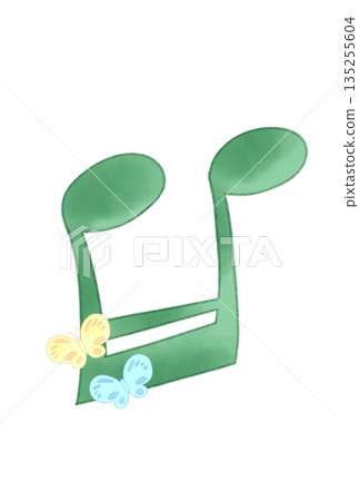 Musical note with butterfly Musical note with butterfly 135255604