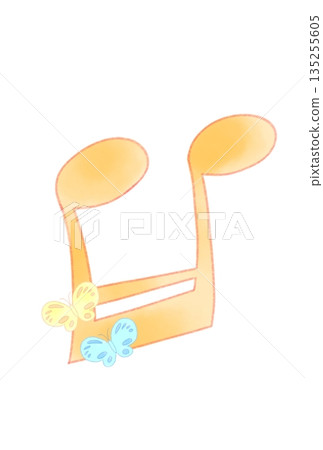 Musical note with butterfly Musical note with butterfly 135255605