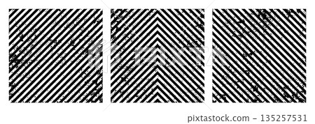 Warning sign with black diagonal lines. Attention, danger or caution symbol. Construction site signage, road safety notice, hazard banner, security alert shield. Vector illustration Warning sign with black diagonal lines. Attention, danger or caution symbol. Construction site signage, road safety notice, hazard banner, security alert shield. Vector illustration 135257531