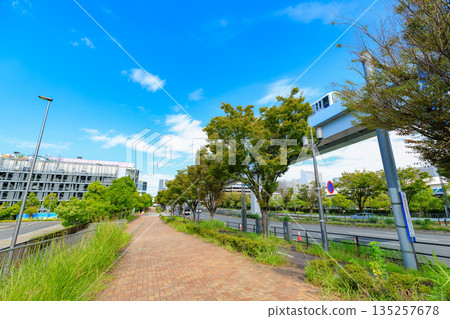 Cityscape along Kan-ni Dori in Koto Ward, Tokyo (near Toyosu Market) Cityscape along Kan-ni Dori in Koto Ward, Tokyo (near Toyosu Market) 135257678