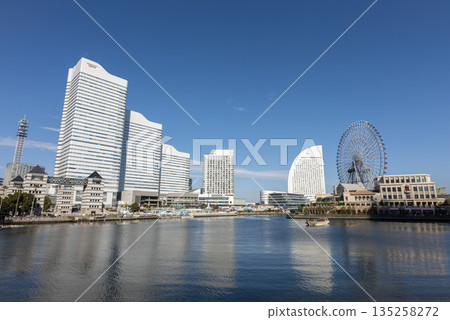 Minato Mirai district, Yokohama Port on a clear winter day Minato Mirai district, Yokohama Port on a clear winter day 135258272