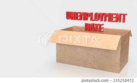 Rising Unemployment Rate Concept with Job Loss and Economic Crisis Symbol 3d render. 135258472