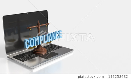 Digital Compliance and Legal Governance Technology Concept 3d render. Digital Compliance and Legal Governance Technology Concept 3d render. 135258482