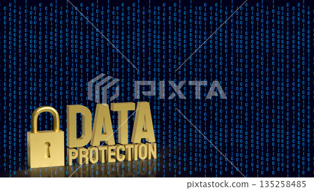 Golden Data Protection Padlock for Digital Cybersecurity Concept 3d render. Golden Data Protection Padlock for Digital Cybersecurity Concept 3d render. 135258485
