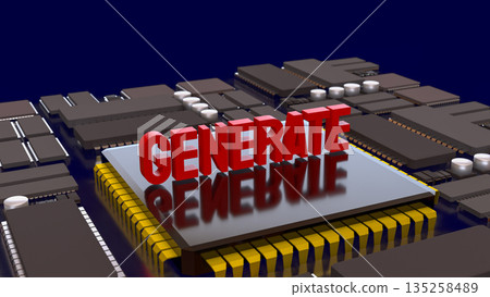 Generative Technology and Artificial Intelligence Innovation Concept 3d render. 135258489