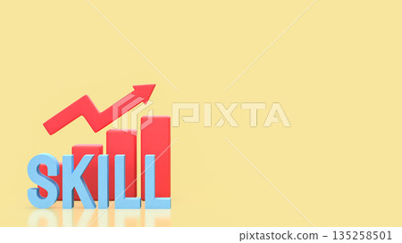 Skill Development Growth Chart for Career and Business Success 3d render. 135258501