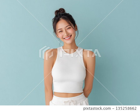 Portrait of a young woman with a bright and healthy impression 135258662