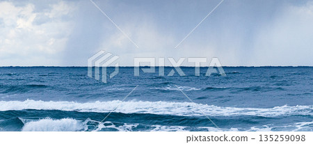 The rough Sea of Japan seen from the coast of Higashihama in Tottori, San'in region, in snowy winter The rough Sea of Japan seen from the coast of Higashihama in Tottori, San'in region, in snowy winter 135259098