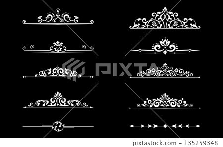 Vintage set. Floral elements for design monograms, invitations, frames, menus and labels. Graphic design of the website, cafes, boutiques, hotels, wedding invitations. 135259348