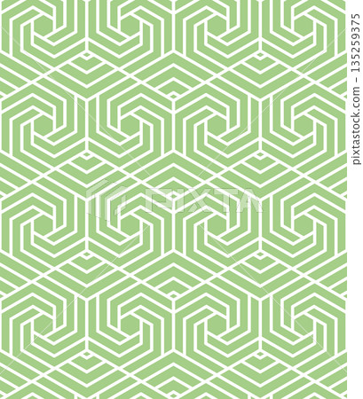 Abstract geometric pattern with stripes, lines. Seamless vector background. White and green ornament. Simple lattice graphic design 135259375