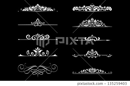 Vintage set. Floral elements for design monograms, invitations, frames, menus and labels. Graphic design of the website, cafes, boutiques, hotels, wedding invitations. 135259403