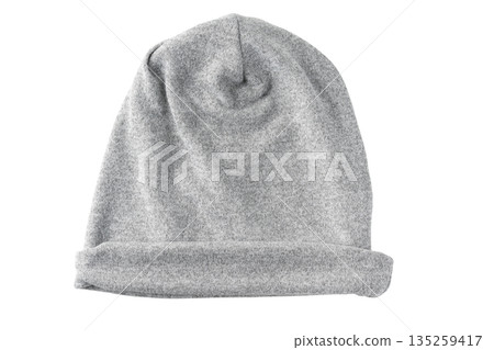 Gray lightweight knit hat on a transparent background (png) Gray lightweight knit hat on a transparent background (png) 135259417