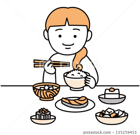 一位飲食均衡的女性 135259453