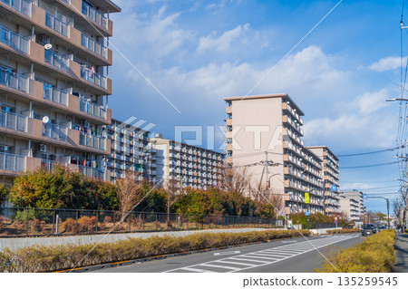 A mammoth housing complex on the outskirts of Tokyo A mammoth housing complex on the outskirts of Tokyo 135259545