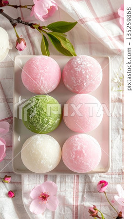 Sakura Mochi and Matcha Mochi Sakura Mochi and Matcha Mochi 135259868