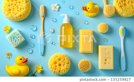 Baby Bath Accessories with Rubber Duck Baby Bath Accessories with Rubber Duck 135259927