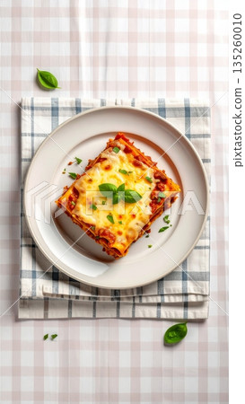 Studio Food Photography of Lasagna 135260010