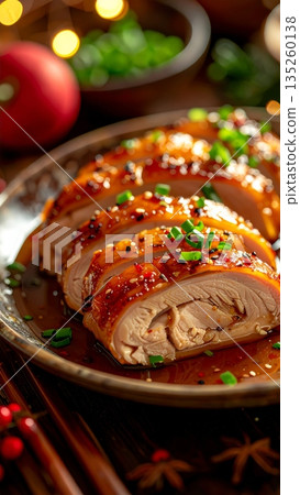 Chinese Drunken Chicken Rolls for Lunar New Year Celebration Chinese Drunken Chicken Rolls for Lunar New Year Celebration 135260138