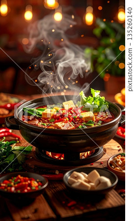 Spicy Chinese Hot Pot (Sichuan Style) Spicy Chinese Hot Pot (Sichuan Style) 135260140