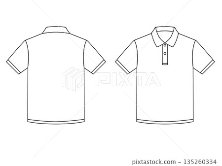 白色短袖純色 Polo 衫 135260334