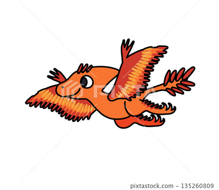 一幅色彩明快的飛龍插圖，適合兒童閱讀。 135260809