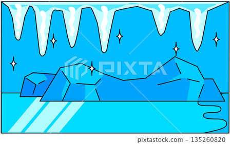 一幅簡單易用的冬季背景插圖,描繪了冰洞和冰原。 一幅簡單易用的冬季背景插圖,描繪了冰洞和冰原。 135260820