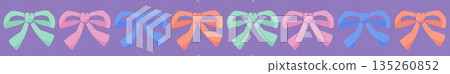 Hand-drawn ribbon lines (colorful x purple) Hand-drawn ribbon lines (colorful x purple) 135260852