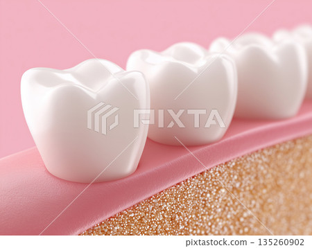 牙科影像顯示牙齒排列健康。 135260902