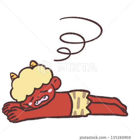 墜落的紅色惡魔的插圖 135260908
