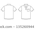 White polo shirt, short sleeves, chest pocket 135260944