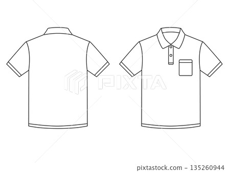 White polo shirt, short sleeves, chest pocket White polo shirt, short sleeves, chest pocket 135260944