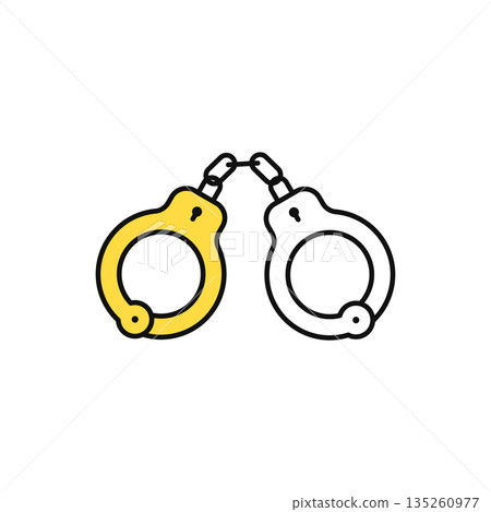 手銬的簡單向量圖示插圖 手銬的簡單向量圖示插圖 135260977