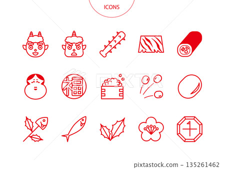 Setsubun icon pictogram vector illustration set 135261462