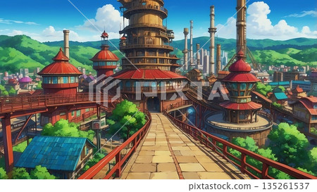 遊戲背景：蒸氣龐克奇幻城市，擁有機械城堡 135261537