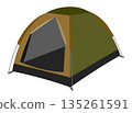 Illustration of a dome-shaped tent 135261591