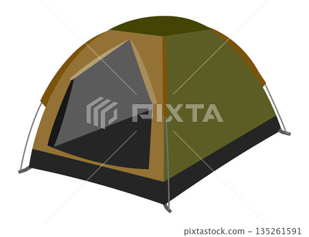 Illustration of a dome-shaped tent Illustration of a dome-shaped tent 135261591