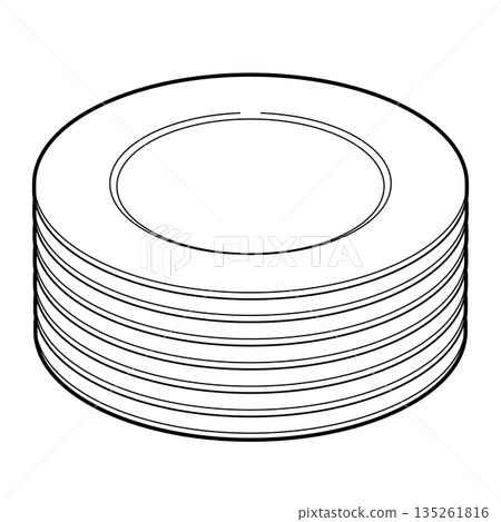 疊放的盤子圖標 135261816