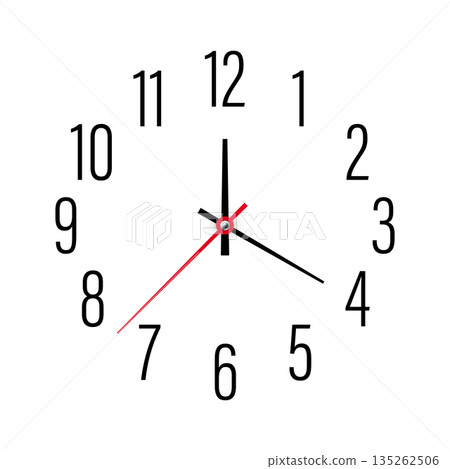 Mechanical clock face with arabic numerals, bezel. Watch dial with minute, hour marks and numbers. Timer or stopwatch element. Blank measuring circle scale with divisions. Vector illustration Mechanical clock face with arabic numerals, bezel. Watch dial with minute, hour marks and numbers. Timer or stopwatch element. Blank measuring circle scale with divisions. Vector illustration 135262506