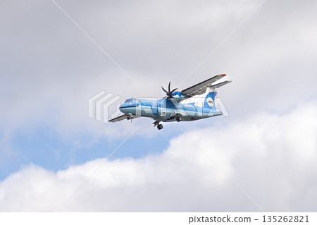 冬季大阪機場(伊丹機場)降落飛機,大阪府豐中市 冬季大阪機場(伊丹機場)降落飛機,大阪府豐中市 135262821