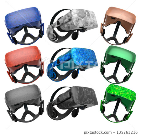 Virtual reality glasses and headset isolated on white background with clipping path Virtual reality glasses and headset isolated on white background with clipping path 135263216