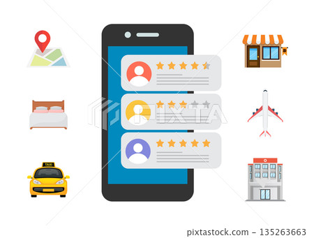 Rating and customer satisfaction concept. Stock illustration Rating and customer satisfaction concept. Stock illustration 135263663