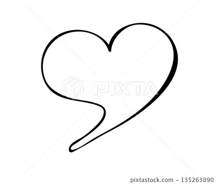 Heart Quote Speech Bubble Hand Drawn Minimal Love Symbol Illustration Heart Quote Speech Bubble Hand Drawn Minimal Love Symbol Illustration 135263890