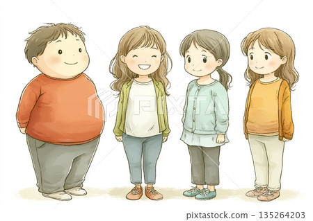 Illustrations of women showing the stages of body shape change | Visual comparison of health and diet Illustrations of women showing the stages of body shape change | Visual comparison of health and diet 135264203